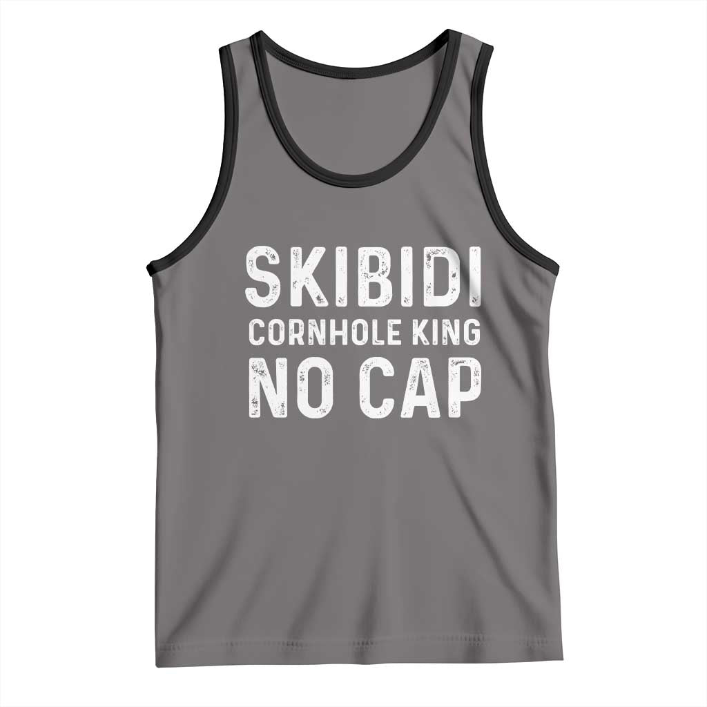 Cornhole King Tank Top No Cap Funny Bean Bag Toss Game TS10 Deep Heather Black Print Your Wear