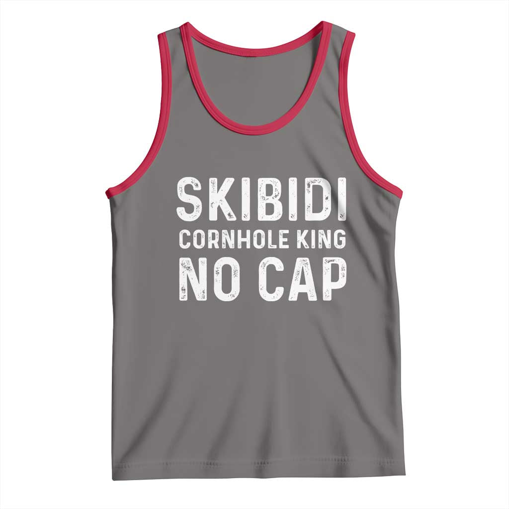 Cornhole King Tank Top No Cap Funny Bean Bag Toss Game TS10 Deep Heather Red Print Your Wear