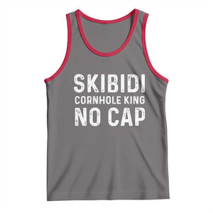 Cornhole King Tank Top No Cap Funny Bean Bag Toss Game TS10 Deep Heather Red Print Your Wear