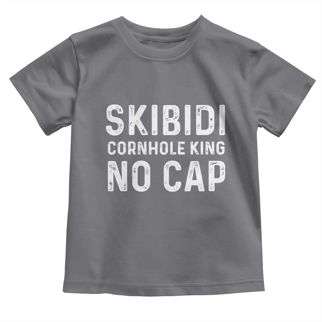 Cornhole King Toddler T Shirt No Cap Funny Bean Bag Toss Game TS10 Charcoal Print Your Wear