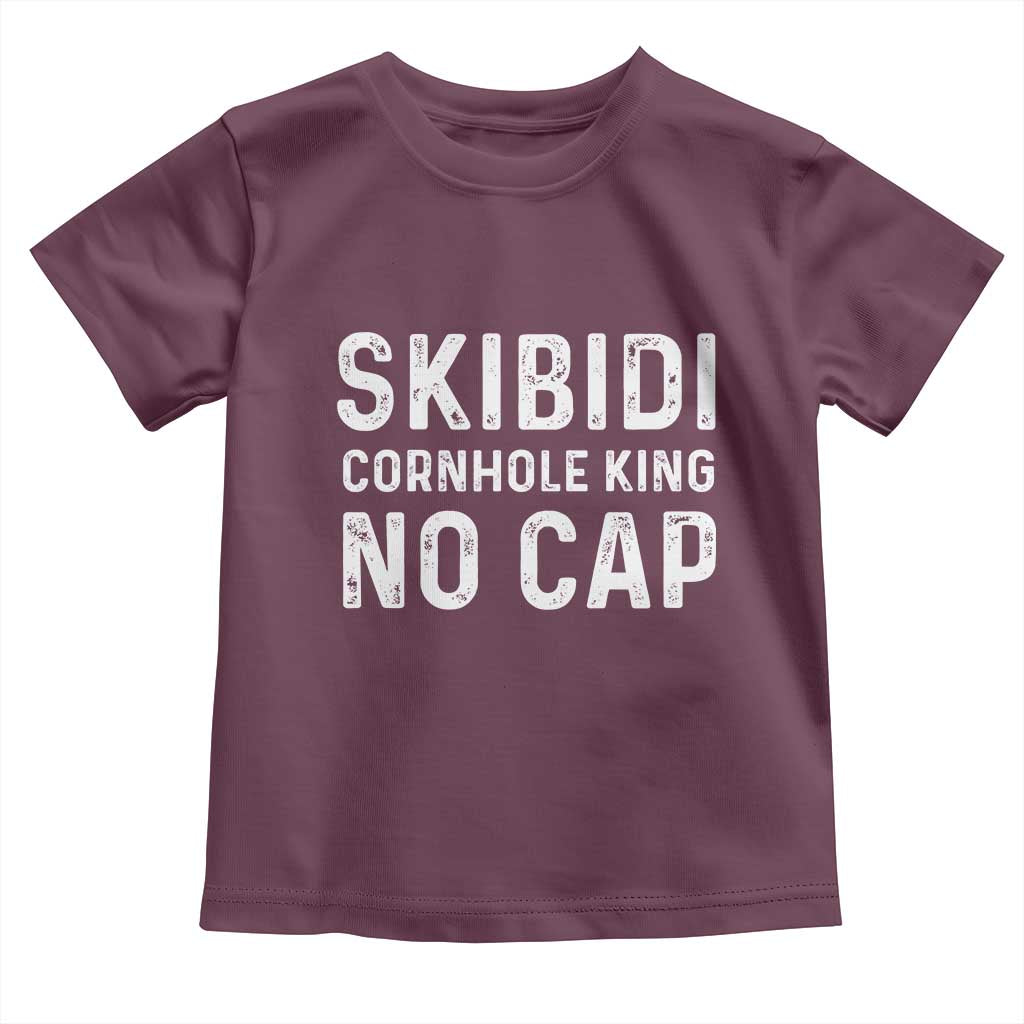 Cornhole King Toddler T Shirt No Cap Funny Bean Bag Toss Game TS10 Maroon Print Your Wear