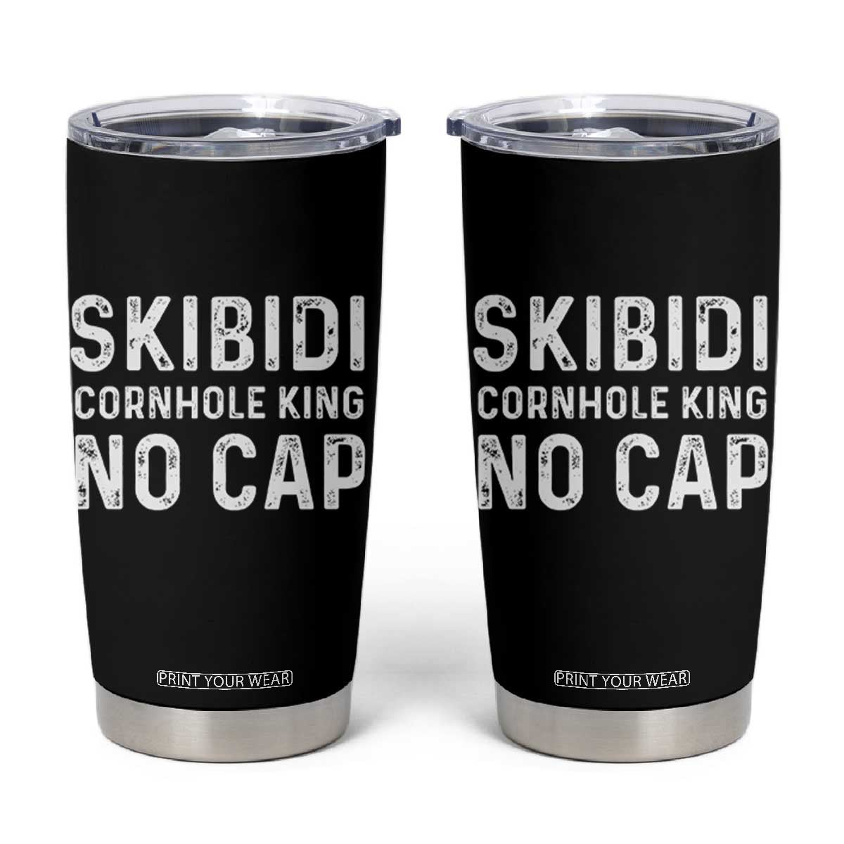 Cornhole King Tumbler Cup No Cap Funny Bean Bag Toss Game TS10 Black Print Your Wear