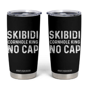 Cornhole King Tumbler Cup No Cap Funny Bean Bag Toss Game TS10 Black Print Your Wear