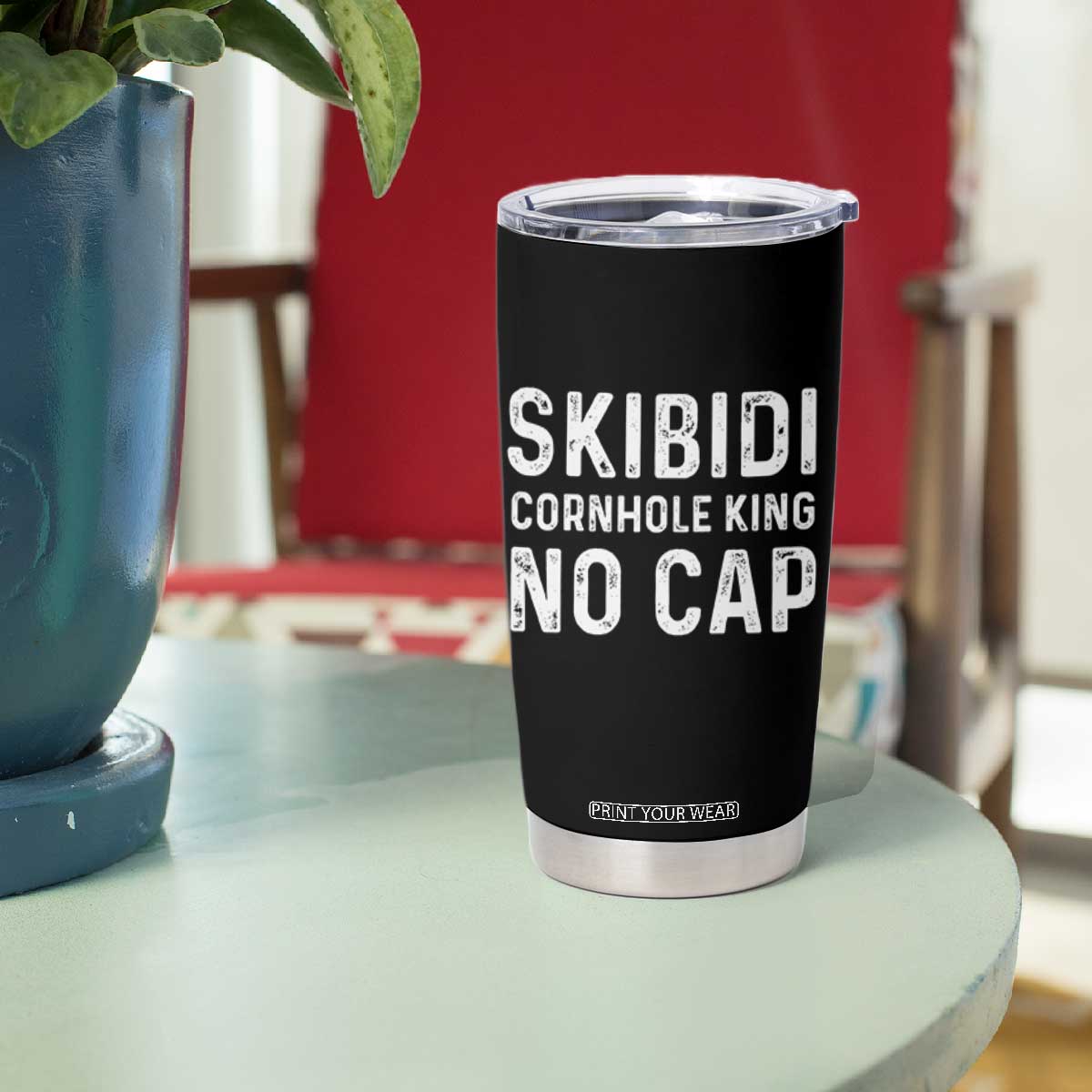 Cornhole King Tumbler Cup No Cap Funny Bean Bag Toss Game TS10 Print Your Wear
