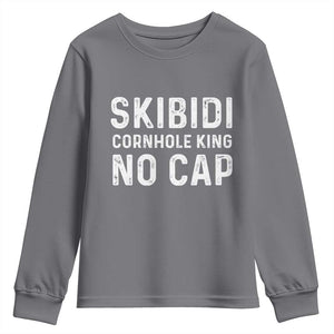Cornhole King Youth Sweatshirt No Cap Funny Bean Bag Toss Game TS10 Charcoal Print Your Wear