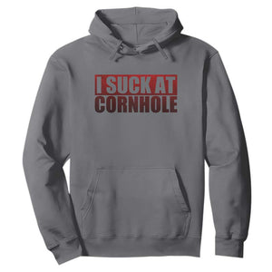 I Suck At Cornhole Hoodie Funny Bean Bag Toss Game TS10 Charcoal Print Your Wear