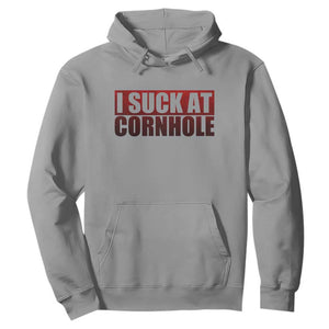 I Suck At Cornhole Hoodie Funny Bean Bag Toss Game TS10 Sport Gray Print Your Wear