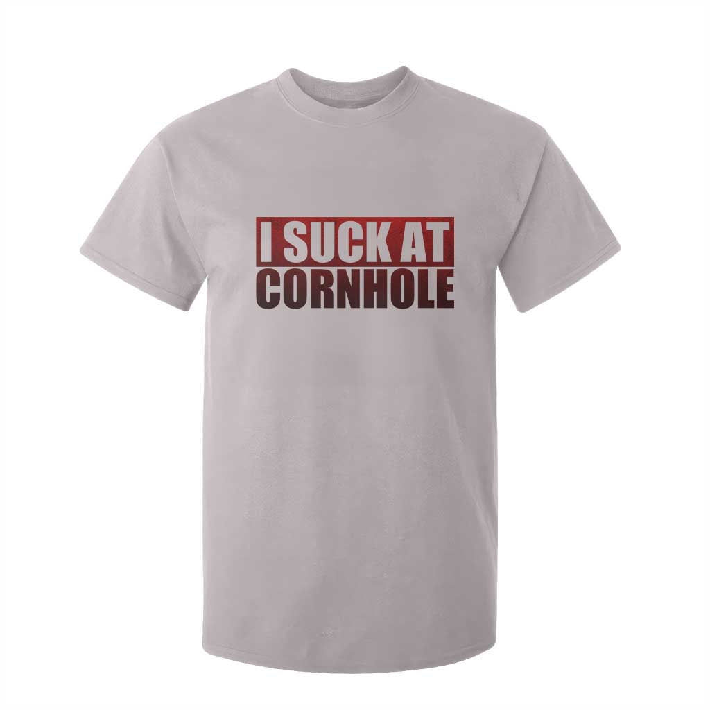 I Suck At Cornhole T Shirt For Kid Funny Bean Bag Toss Game TS10 Ice Gray Print Your Wear