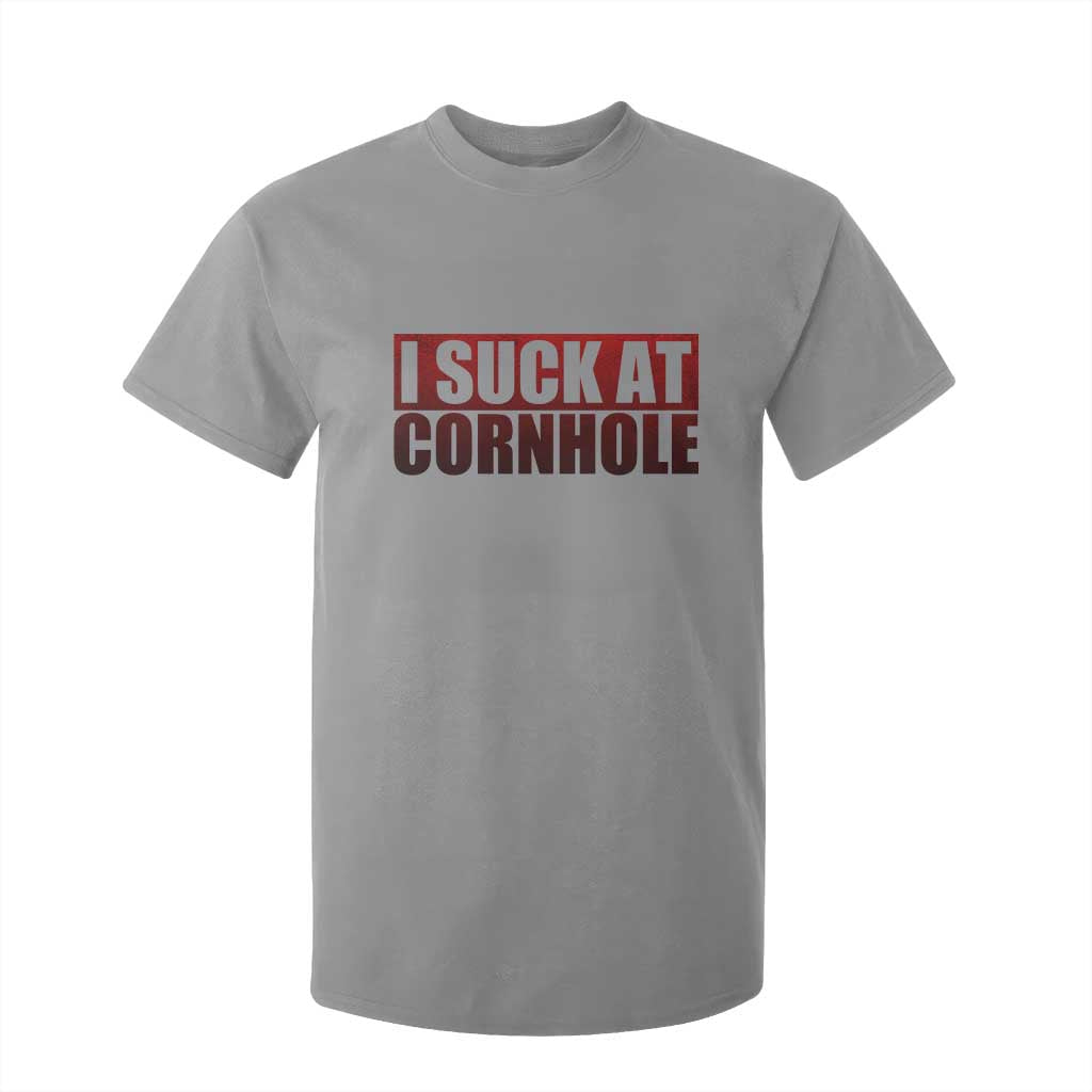 I Suck At Cornhole T Shirt For Kid Funny Bean Bag Toss Game TS10 Sport Gray Print Your Wear