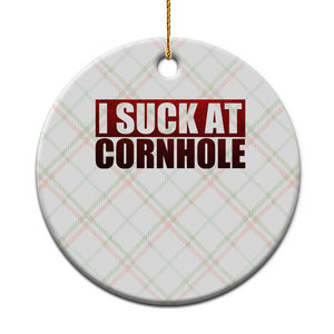 I Suck At Cornhole Ceramic Ornament Funny Bean Bag Toss Game TS10 1pc Christmas Plaid Print Your Wear