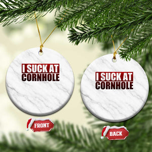 I Suck At Cornhole Ceramic Ornament Funny Bean Bag Toss Game TS10 1pc White Marble Print Your Wear