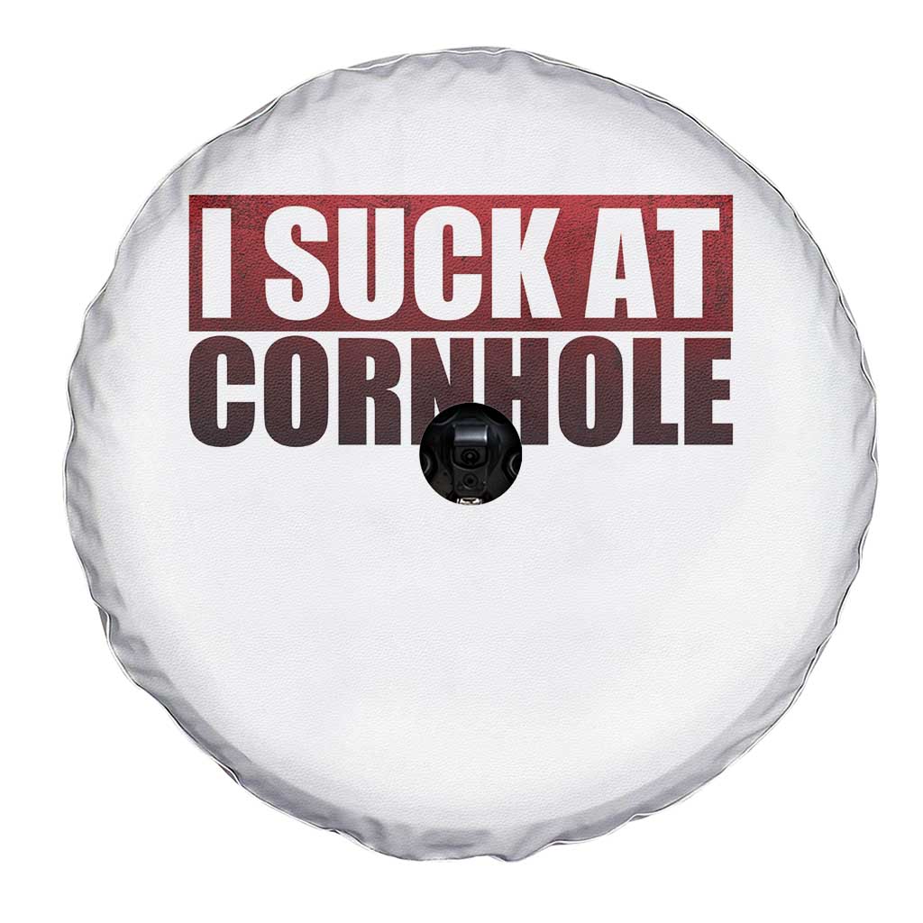 I Suck At Cornhole Spare Tire Cover Funny Bean Bag Toss Game TS10 Print Your Wear