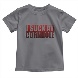 I Suck At Cornhole Toddler T Shirt Funny Bean Bag Toss Game TS10 Charcoal Print Your Wear