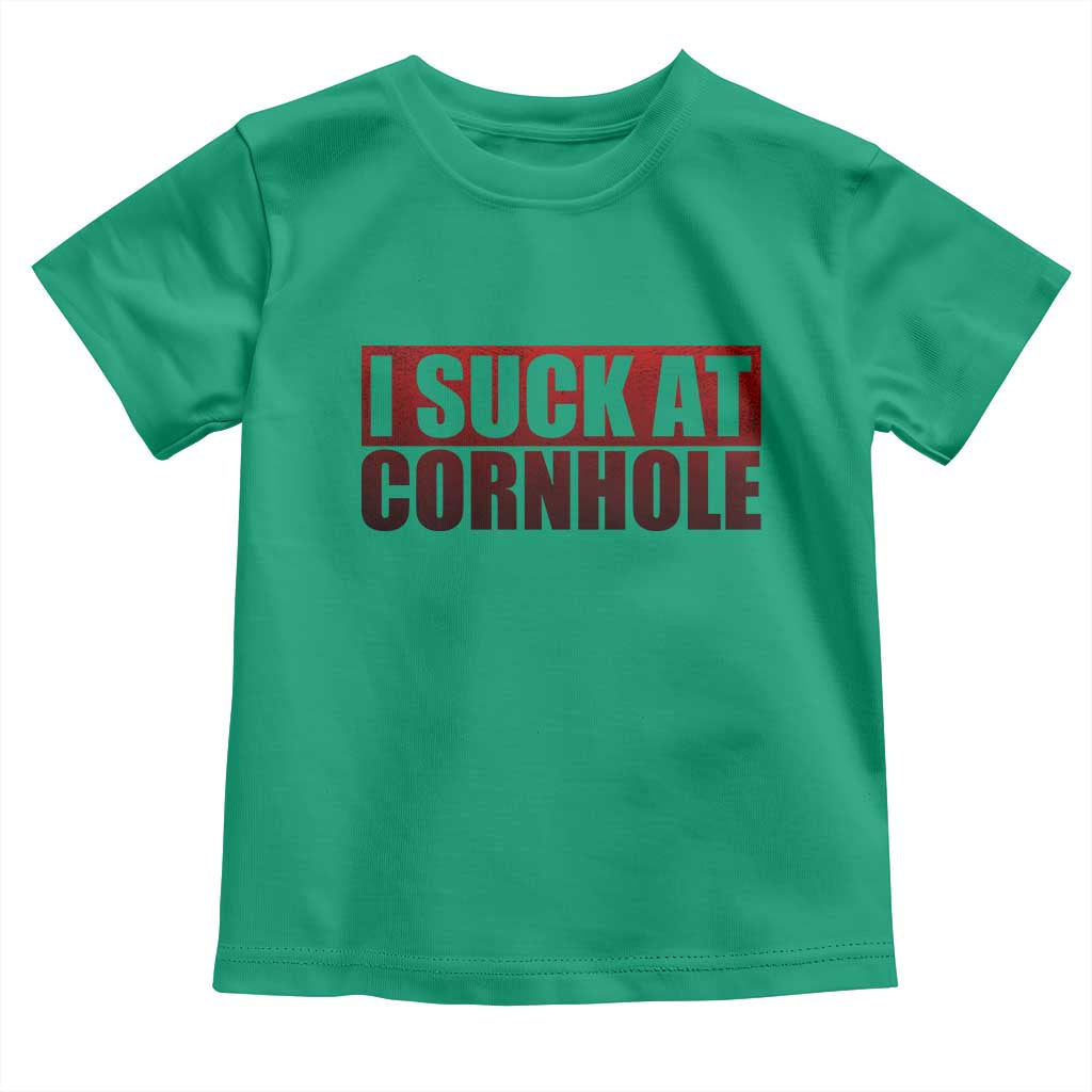 I Suck At Cornhole Toddler T Shirt Funny Bean Bag Toss Game TS10 Irish Green Print Your Wear