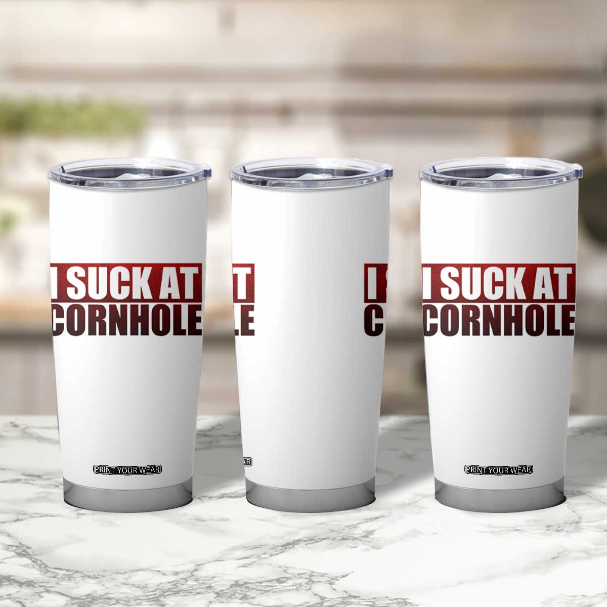 I Suck At Cornhole Tumbler Cup Funny Bean Bag Toss Game TS10 Print Your Wear