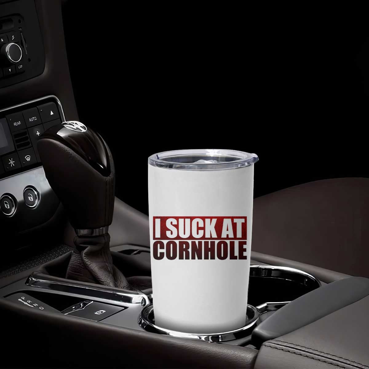 I Suck At Cornhole Tumbler Cup Funny Bean Bag Toss Game TS10 Print Your Wear