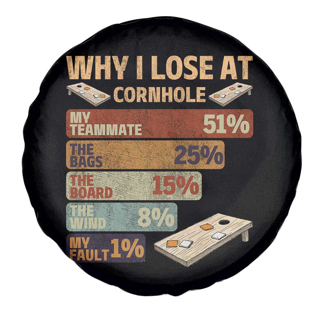 Funny Cornhole Player Spare Tire Cover Retro Why I Lose Game Day Bean Bag Toss Game TS10 Print Your Wear