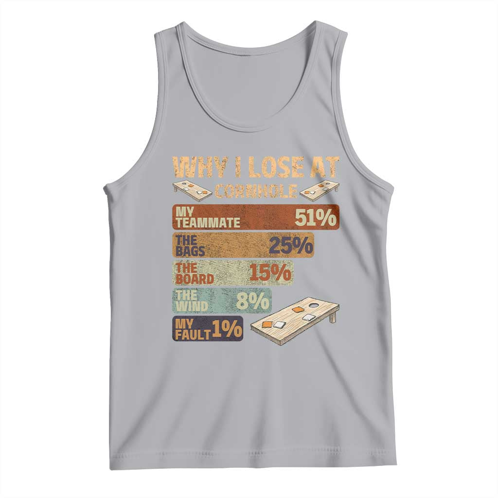 Funny Cornhole Player Tank Top Retro Why I Lose Game Day Bean Bag Toss Game TS10 Athletic Heather Print Your Wear