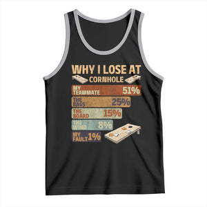 Funny Cornhole Player Tank Top Retro Why I Lose Game Day Bean Bag Toss Game TS10 Black Athletic Heather Print Your Wear