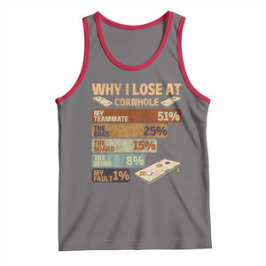 Funny Cornhole Player Tank Top Retro Why I Lose Game Day Bean Bag Toss Game TS10 Deep Heather Red Print Your Wear