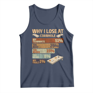 Funny Cornhole Player Tank Top Retro Why I Lose Game Day Bean Bag Toss Game TS10 Navy Print Your Wear