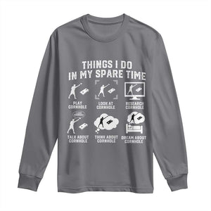 Funny Cornhole Lover Long Sleeve Shirt Things I Do In My Spare Time Bean Bag Toss Game TS10 Charcoal Print Your Wear