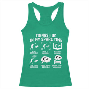 Funny Cornhole Lover Racerback Tank Top Things I Do In My Spare Time Bean Bag Toss Game TS10 Irish Green Print Your Wear