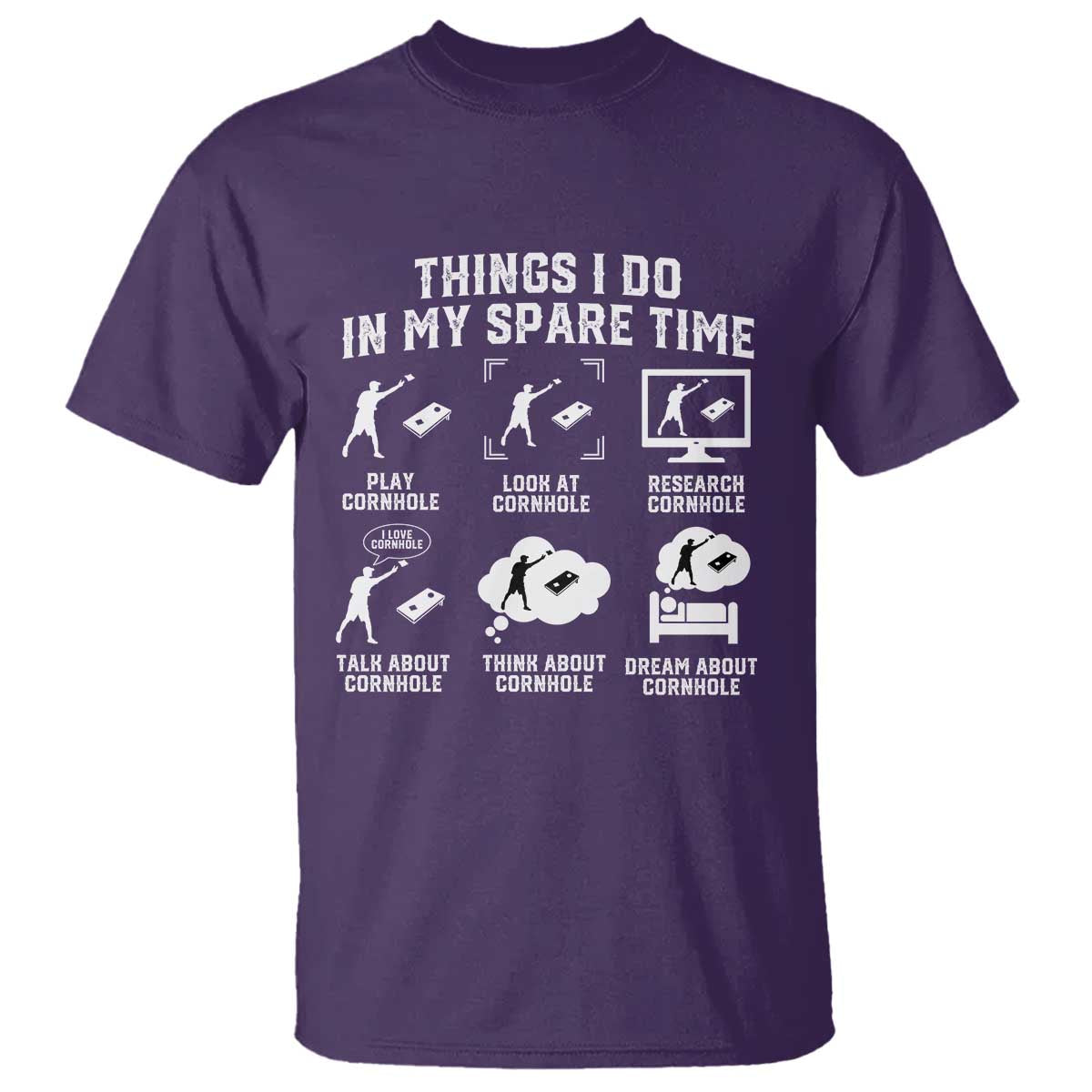 Funny Cornhole Lover T Shirt Things I Do In My Spare Time Bean Bag Toss Game TS10 Purple Print Your Wear