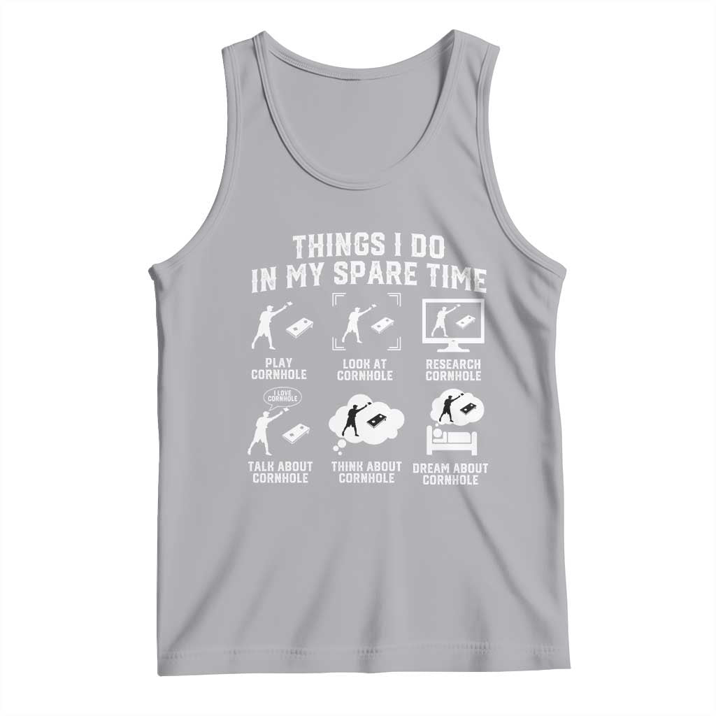 Funny Cornhole Lover Tank Top Things I Do In My Spare Time Bean Bag Toss Game TS10 Athletic Heather Print Your Wear