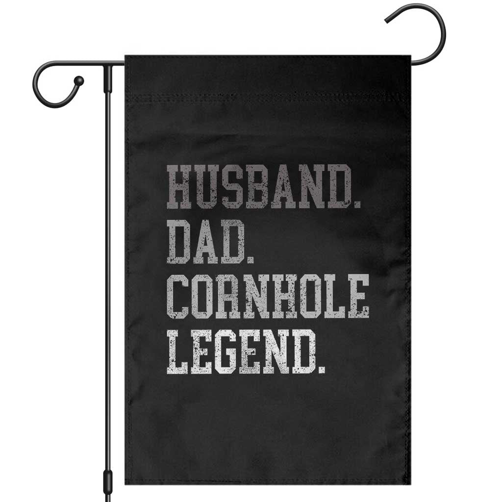Husband Dad Cornhole Legend Garden Flag Vintage Funny Birthday for Dad Fathers Day TS10 Black Print Your Wear