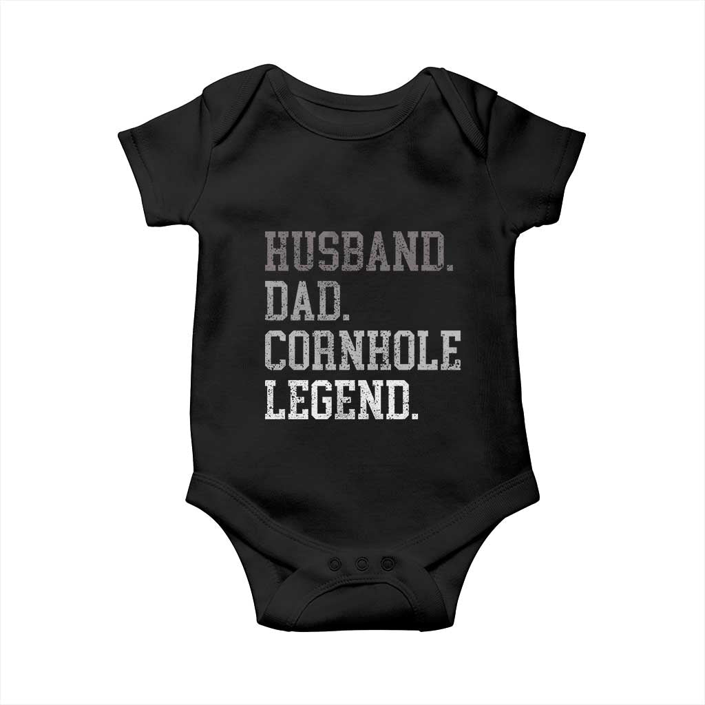 Husband Dad Cornhole Legend Baby Onesie Vintage Funny Birthday for Dad Fathers Day TS10 Black Print Your Wear