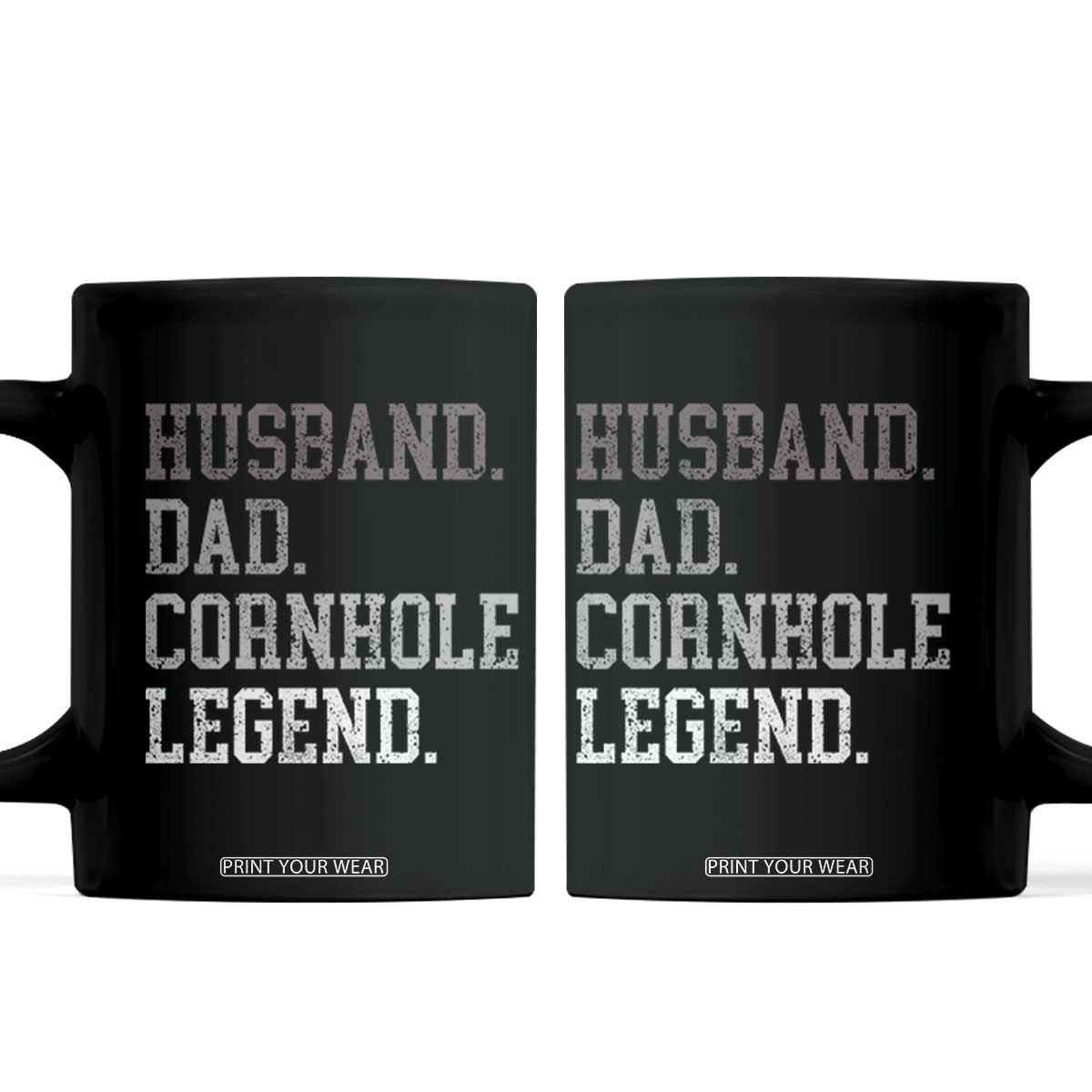 Husband Dad Cornhole Legend Coffee Mug Vintage Funny Birthday for Dad Fathers Day TS10 Black Print Your Wear