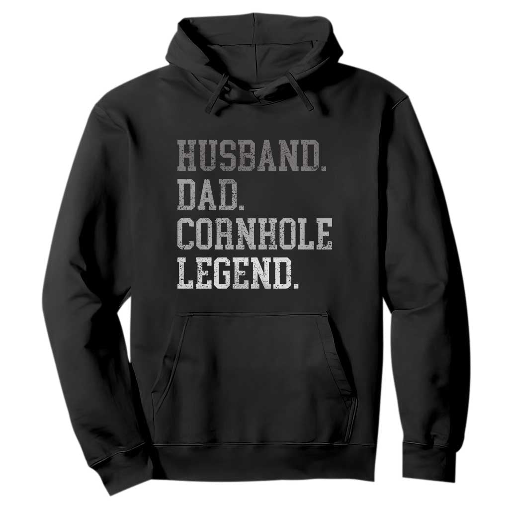 Husband Dad Cornhole Legend Hoodie Vintage Funny Birthday for Dad Fathers Day TS10 Black Print Your Wear