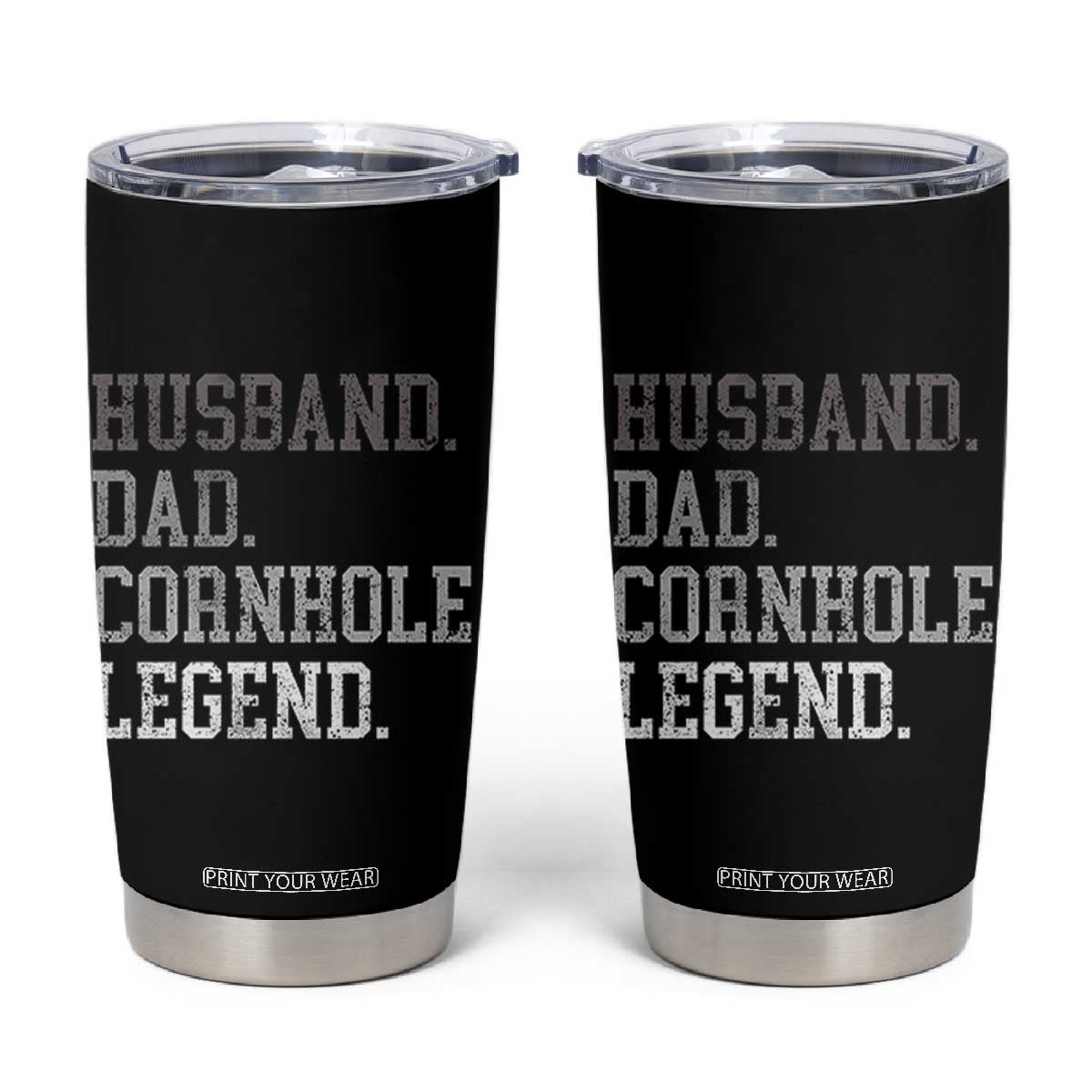 Husband Dad Cornhole Legend Tumbler Cup Vintage Funny Birthday for Dad Fathers Day TS10 Black Print Your Wear
