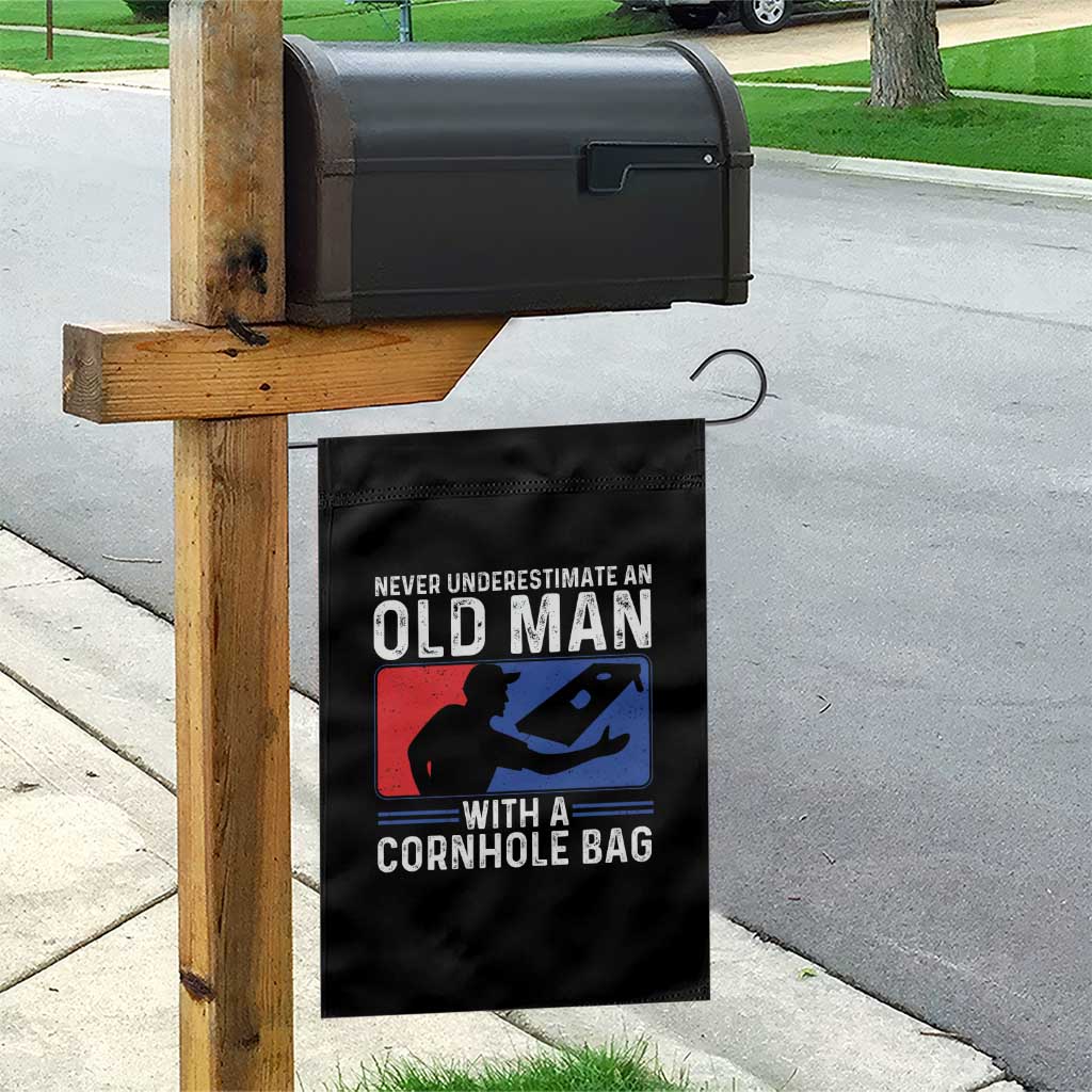 Funny Cornhole Player Garden Flag Never Underestimate An Old Man With A Cornhole Bag TS10 Print Your Wear
