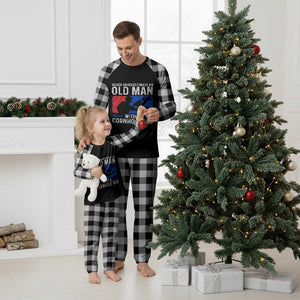 Funny Cornhole Player Plaid Pajama Set Never Underestimate An Old Man With A Cornhole Bag TS10 White Plaid Print Your Wear