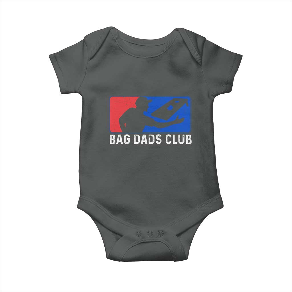 Funny Cornhole Bag Dads Club Baby Onesie TS10 Dark Heather Print Your Wear