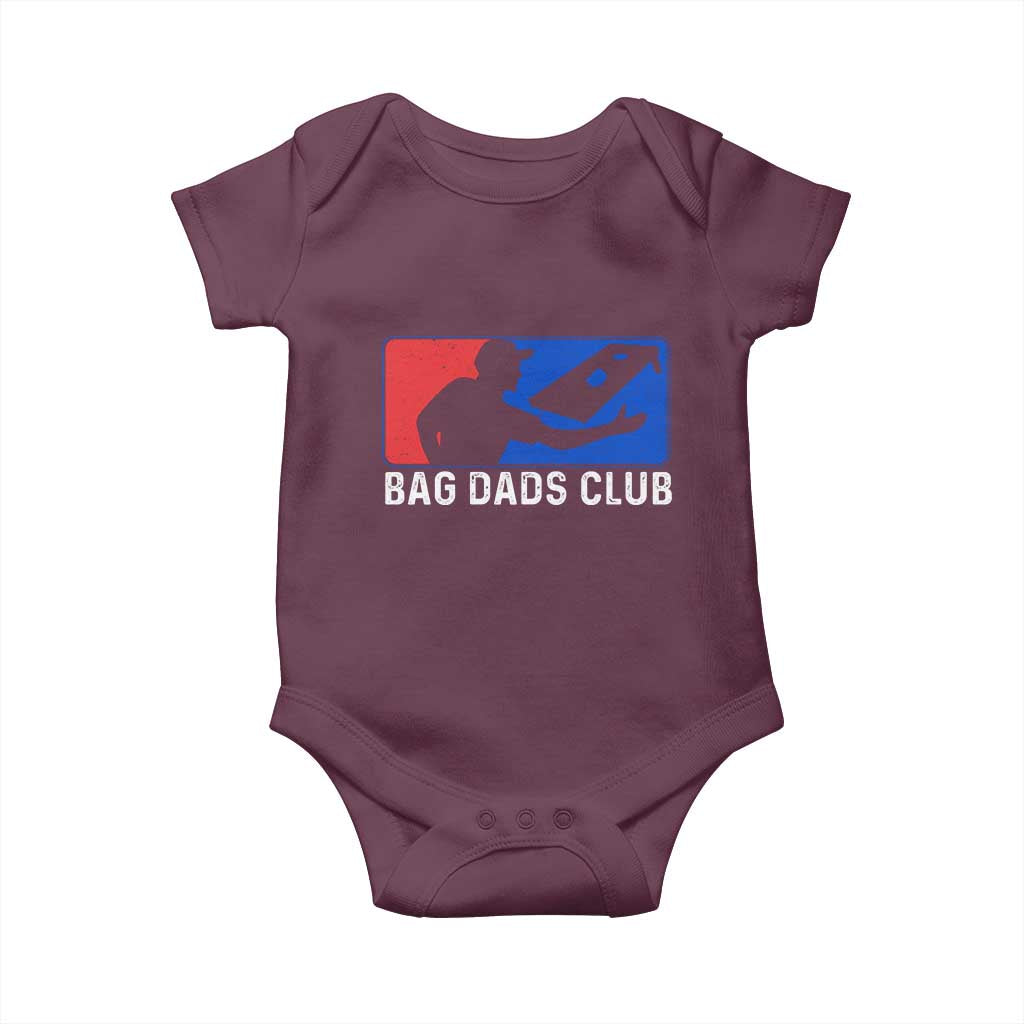Funny Cornhole Bag Dads Club Baby Onesie TS10 Maroon Print Your Wear