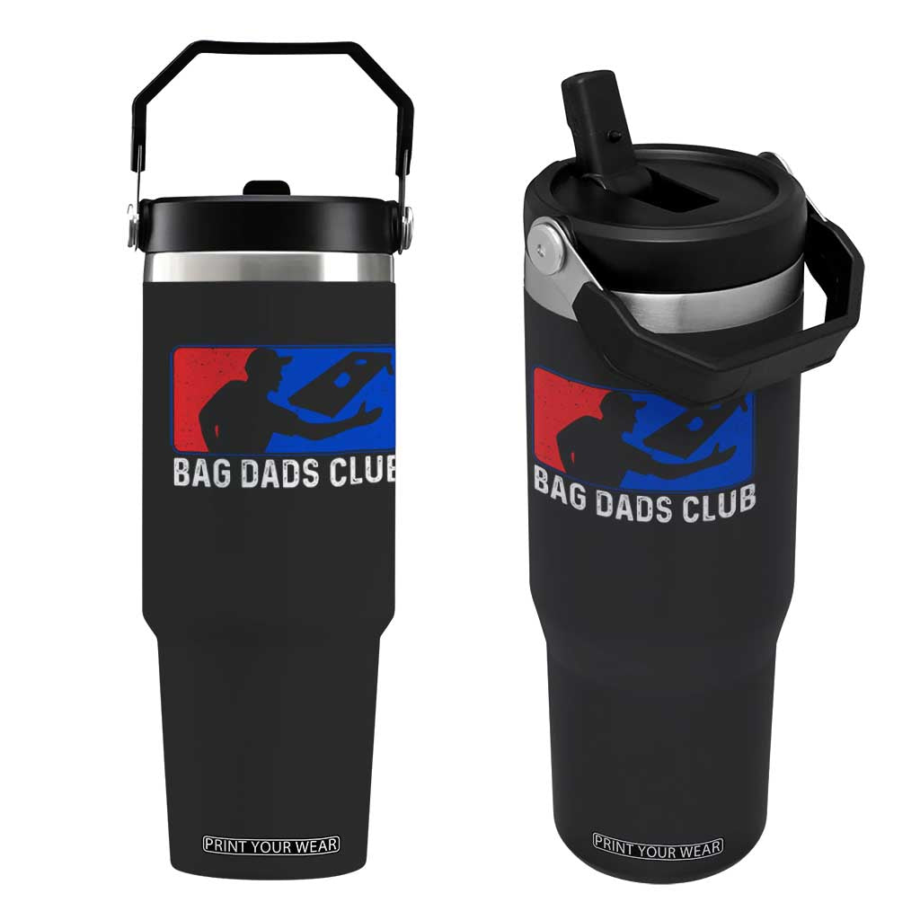 Funny Cornhole Bag Dads Club Flip Straw Tumbler TS10 One Size: 30 oz Black Print Your Wear