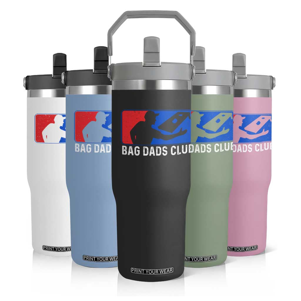 Funny Cornhole Bag Dads Club Flip Straw Tumbler TS10 Print Your Wear