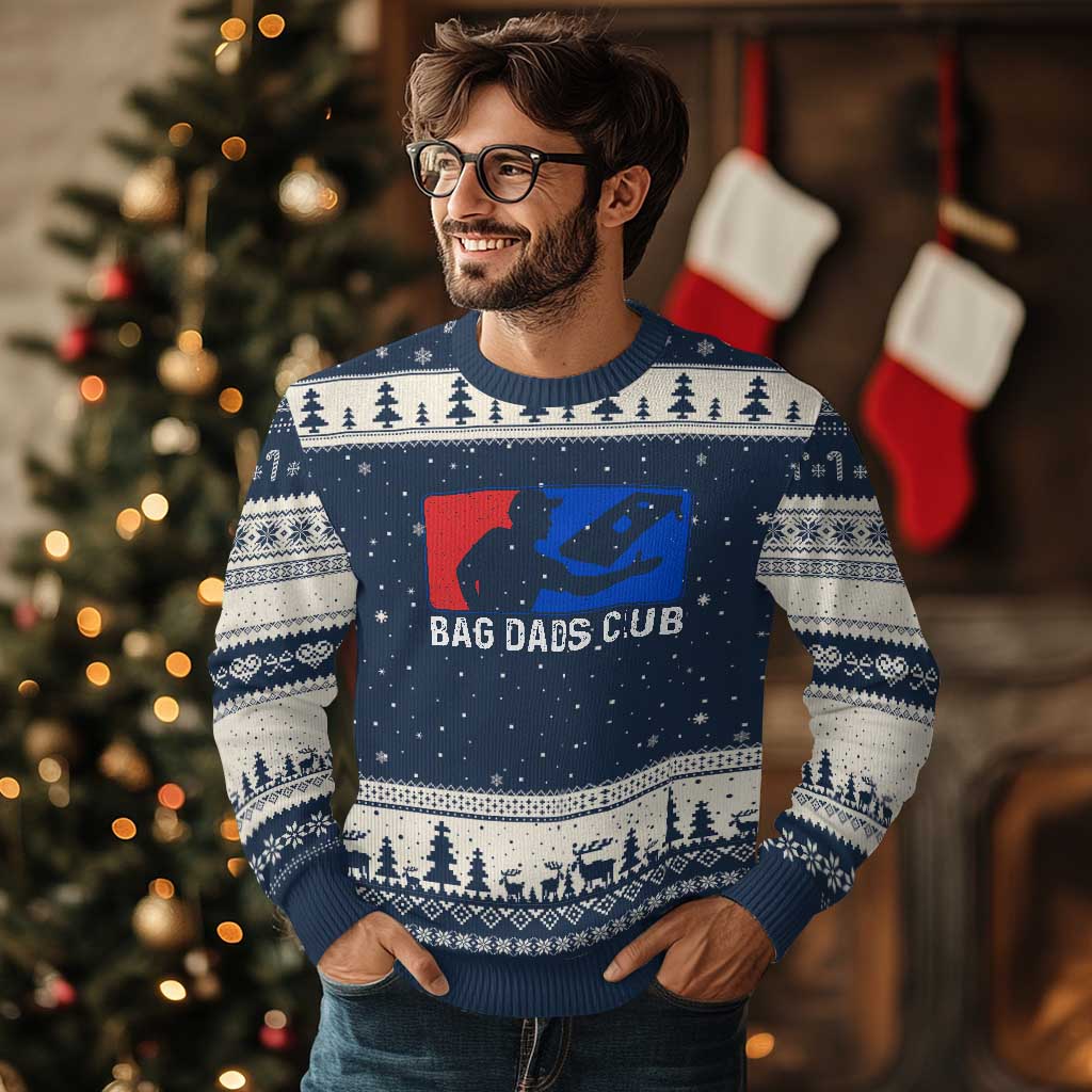 Funny Cornhole Bag Dads Club Ugly Christmas Sweater TS10 Navy Beige Print Your Wear