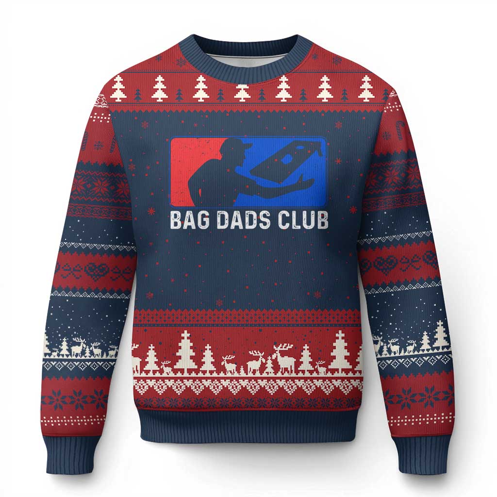 Funny Cornhole Bag Dads Club Ugly Christmas Sweater TS10 Navy Red Print Your Wear