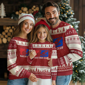 Funny Cornhole Bag Dads Club Ugly Christmas Sweater TS10 Red Beige Print Your Wear
