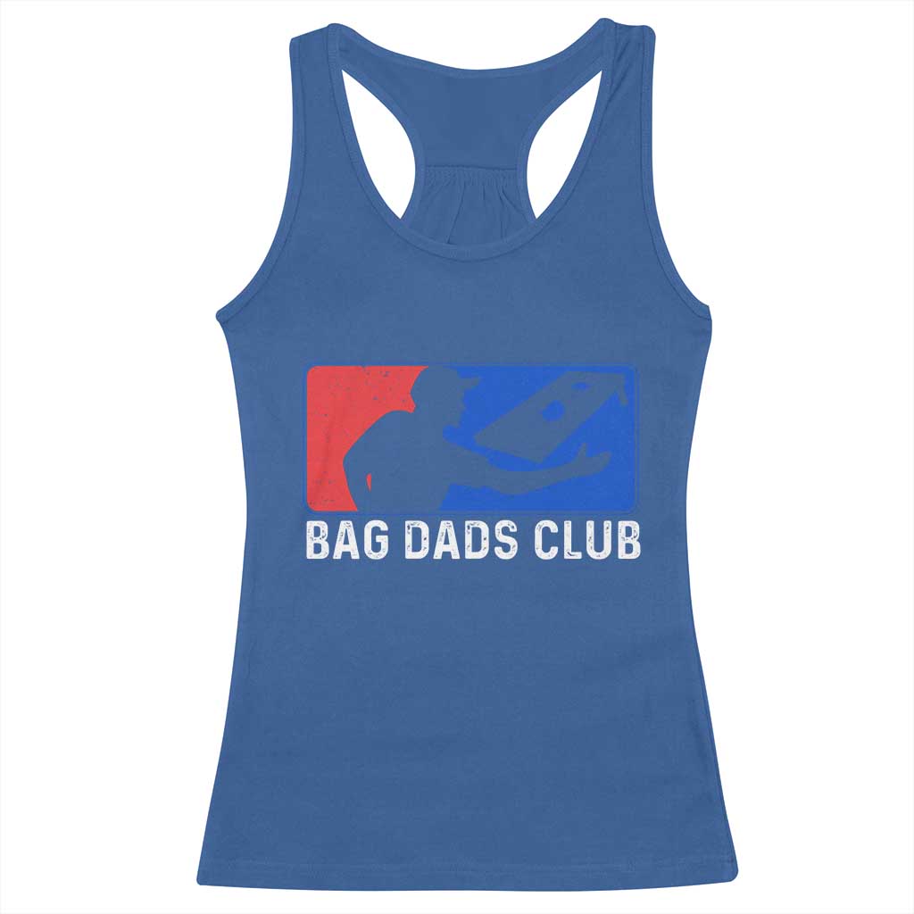 Funny Cornhole Bag Dads Club Racerback Tank Top TS10 Royal Blue Print Your Wear