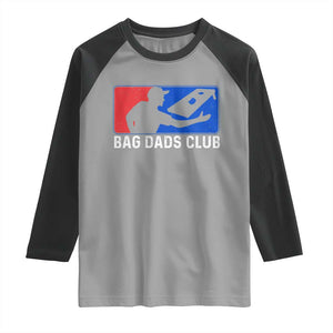 Funny Cornhole Bag Dads Club Raglan Shirt TS10 Sport Gray Black Print Your Wear
