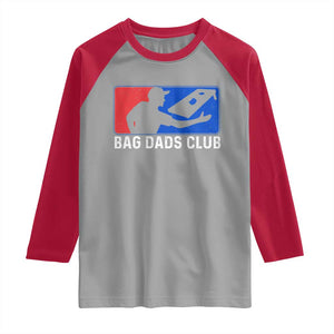 Funny Cornhole Bag Dads Club Raglan Shirt TS10 Sport Gray Red Print Your Wear