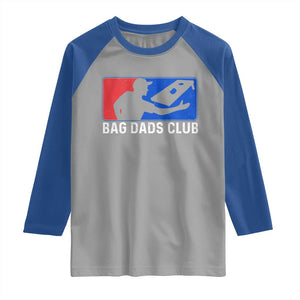 Funny Cornhole Bag Dads Club Raglan Shirt TS10 Sport Gray Royal Print Your Wear