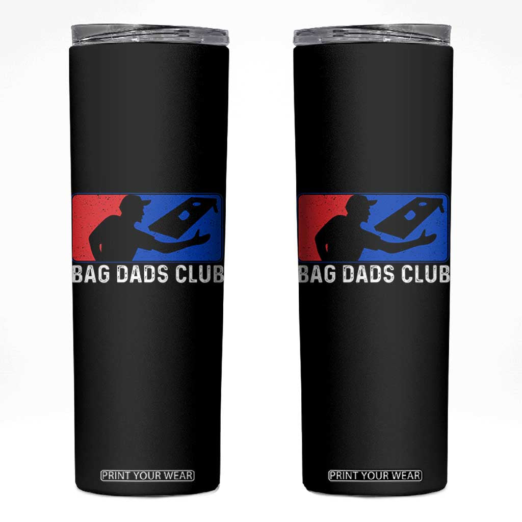 Funny Cornhole Bag Dads Club Skinny Tumbler TS10 Black Print Your Wear