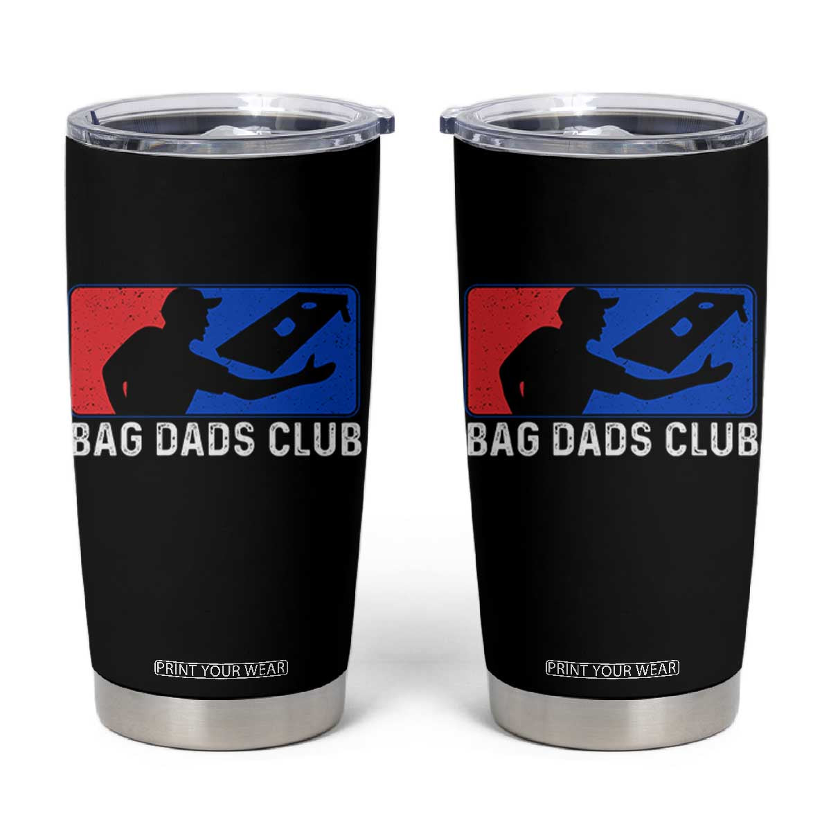 Funny Cornhole Bag Dads Club Tumbler Cup TS10 Black Print Your Wear