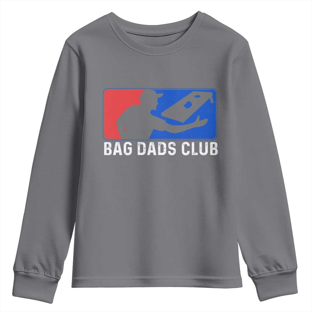 Funny Cornhole Bag Dads Club Youth Sweatshirt TS10 Charcoal Print Your Wear